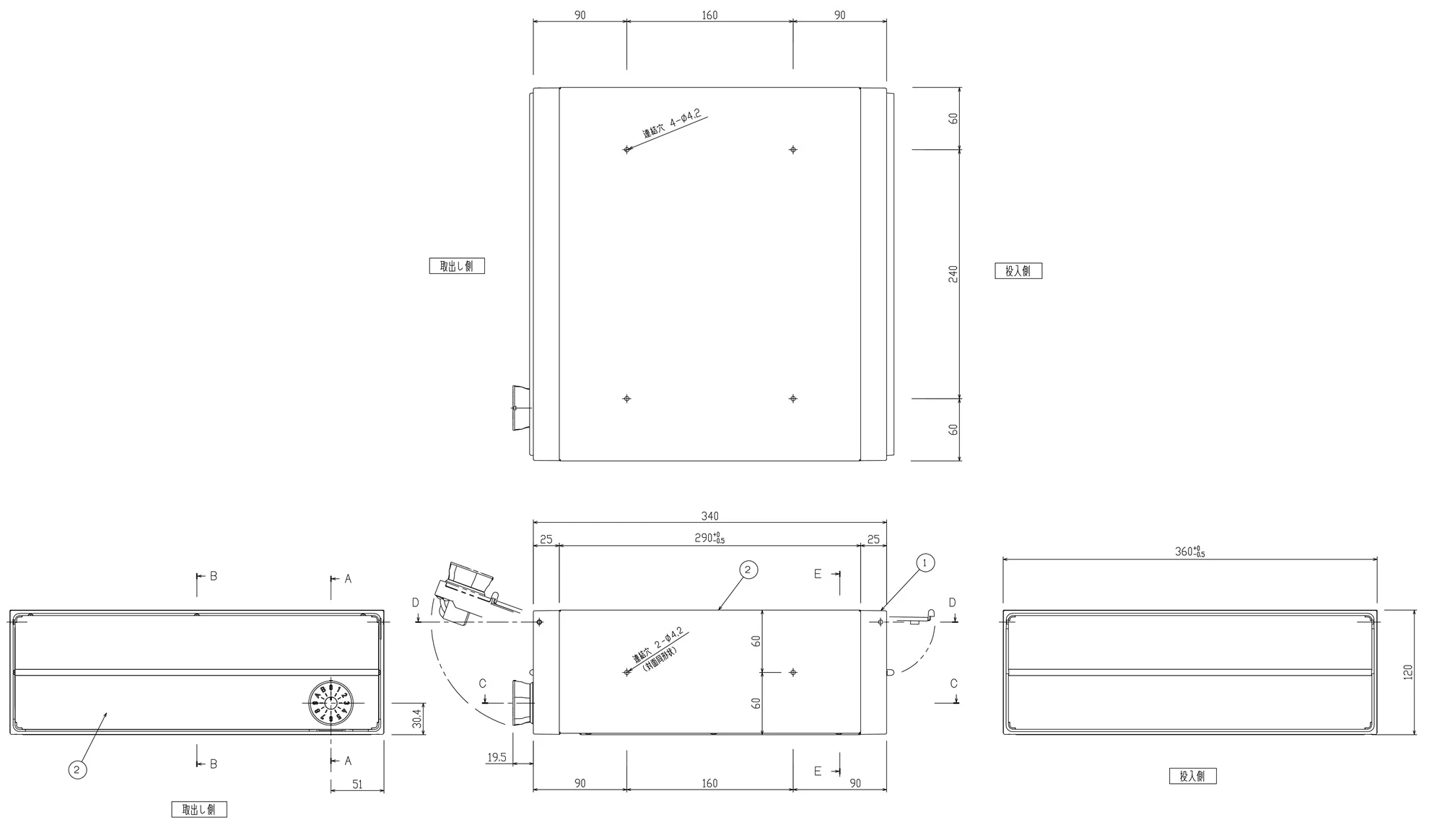 D-808MJカラーフェイス 図面
